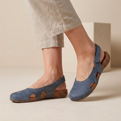 Sophie Orthopedic Closed-Toe Sandals | Ankle Strap Cork-Look Sandals