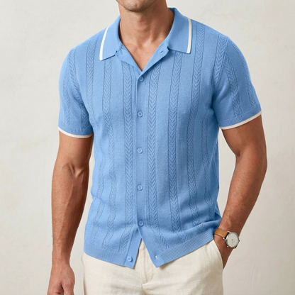 Harry Regular Fit Knit Cardigan | Textured Button Front Knit Cardigan