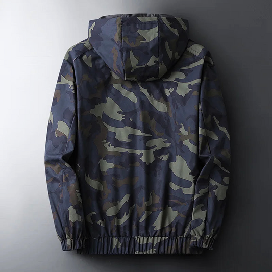 Harrison Camouflage Hooded Jacket | Relaxed Fit Zip Front Jacket
