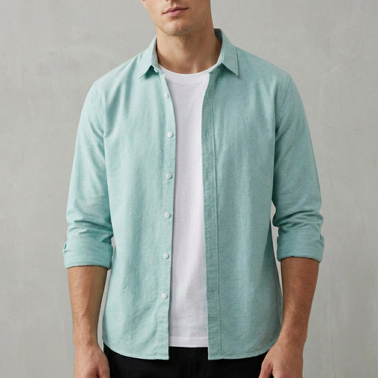Joshua Relaxed Fit Button-Up Shirt | Collared Long Sleeve Shirt