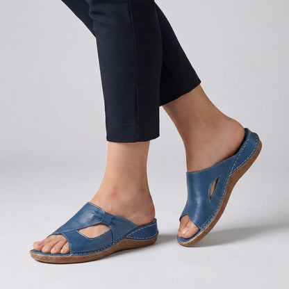 Rosie Orthopedic Slide Sandals | Bow Detail Cut-Out Slide Sandals