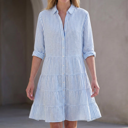 Florence Relaxed Fit Shirt Dress | Collared Above Knee Shirt Dress
