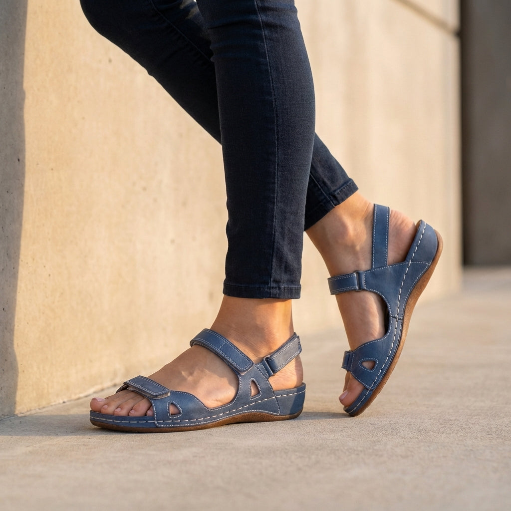 Isla Open-Toe Flat Sandals | Adjustable Straps Sandals