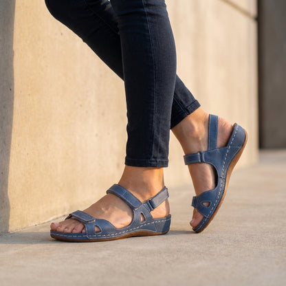 Isla Open-Toe Flat Sandals | Adjustable Straps Sandals