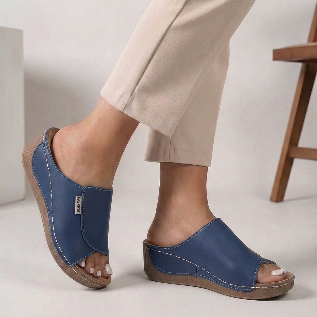 Liora Orthopedic Open-Toe Comfort Sandals | Supportive Slip-On Wedge Sandals