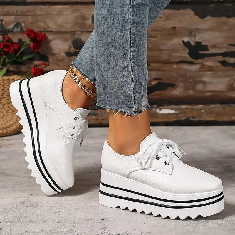 Ivy Modern Platform Wedge Oxfords | Chunky Sole Lace-Up Creepers