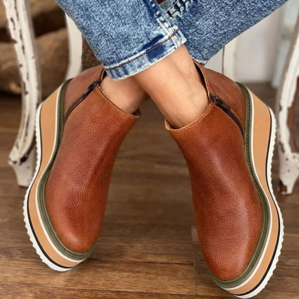 Isla Ankle-Length Chelsea Boots | Platform Layered Sole Chelsea Boots