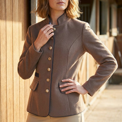 Chloe Fitted Blazer | Stand Collar Button-Front Tailored Jacket