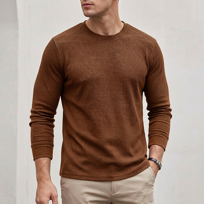 Rocco Ribbed Crewneck Knit Shirt | Regular Fit Solid Knit Shirt