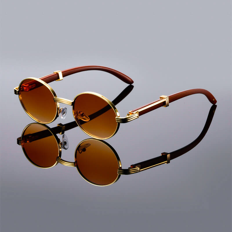 Metal Oval Sunglasses | Retro Style Reflective Lenses Sunglasses