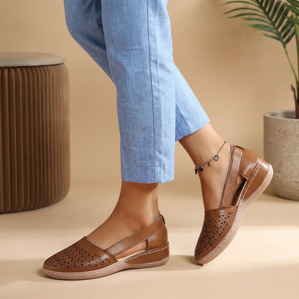 Marina Orthopedic Cut-Out Loafers | Breathable Comfort Walking Flats