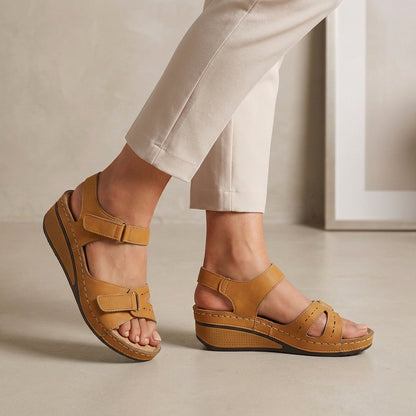 Isla Orthopedic Ankle-Strap Sandals | Comfort Fit Wedge Sandals