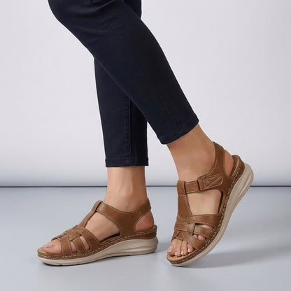 Olivia Orthopedic Wedge Sandals | Retro Cross-Strap Stitching Sandals