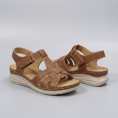 Olivia Orthopedic Wedge Sandals | Retro Cross-Strap Stitching Sandals