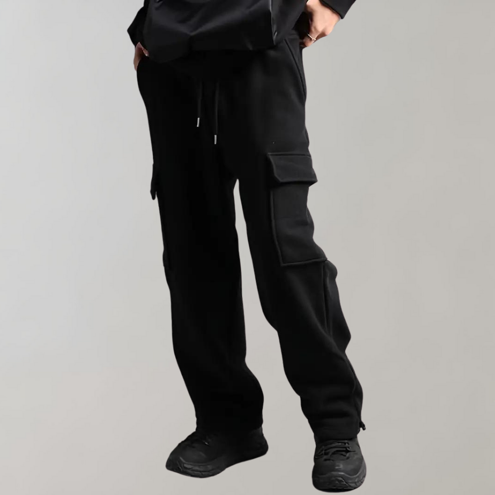 Leo Relaxed Fit Cargo Pants | Drawstring Waist Flap Pockets Cargo Pants