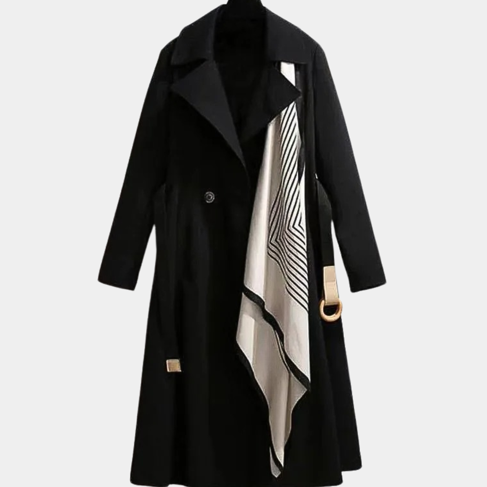 Sienna Belted Double-Breasted Coat | Wide Lapels Collared Coat