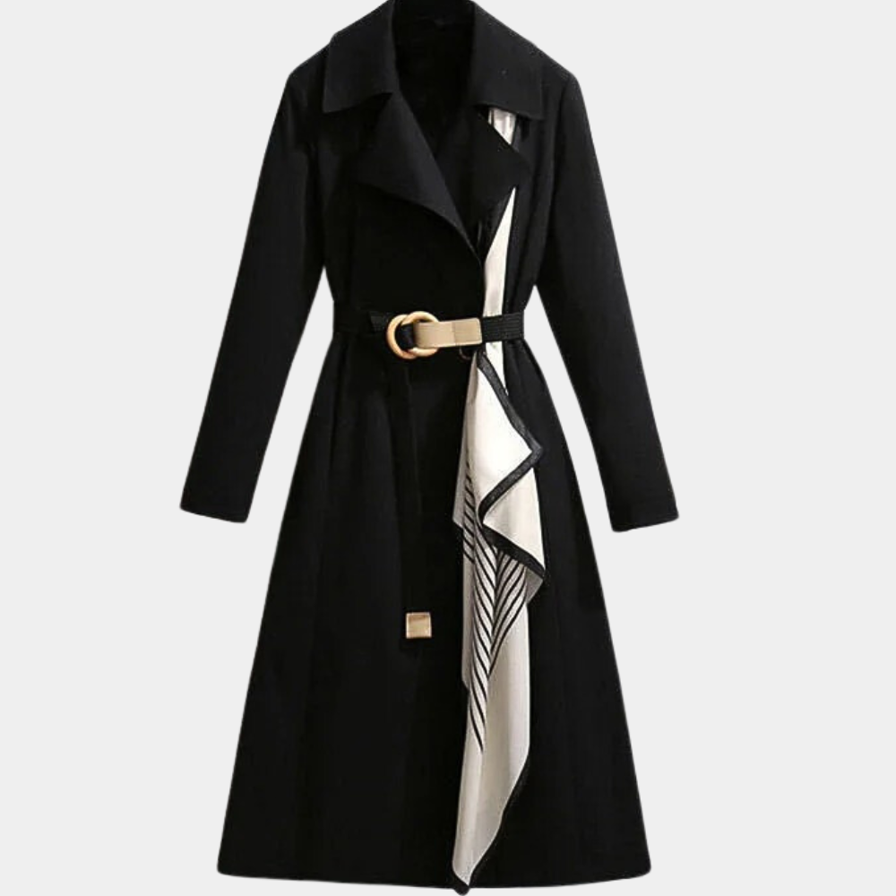 Sienna Belted Double-Breasted Coat | Wide Lapels Collared Coat