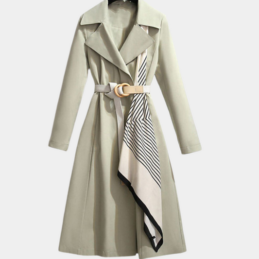 Sienna Belted Double-Breasted Coat | Wide Lapels Collared Coat