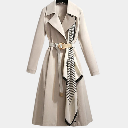 Sienna Belted Double-Breasted Coat | Wide Lapels Collared Coat