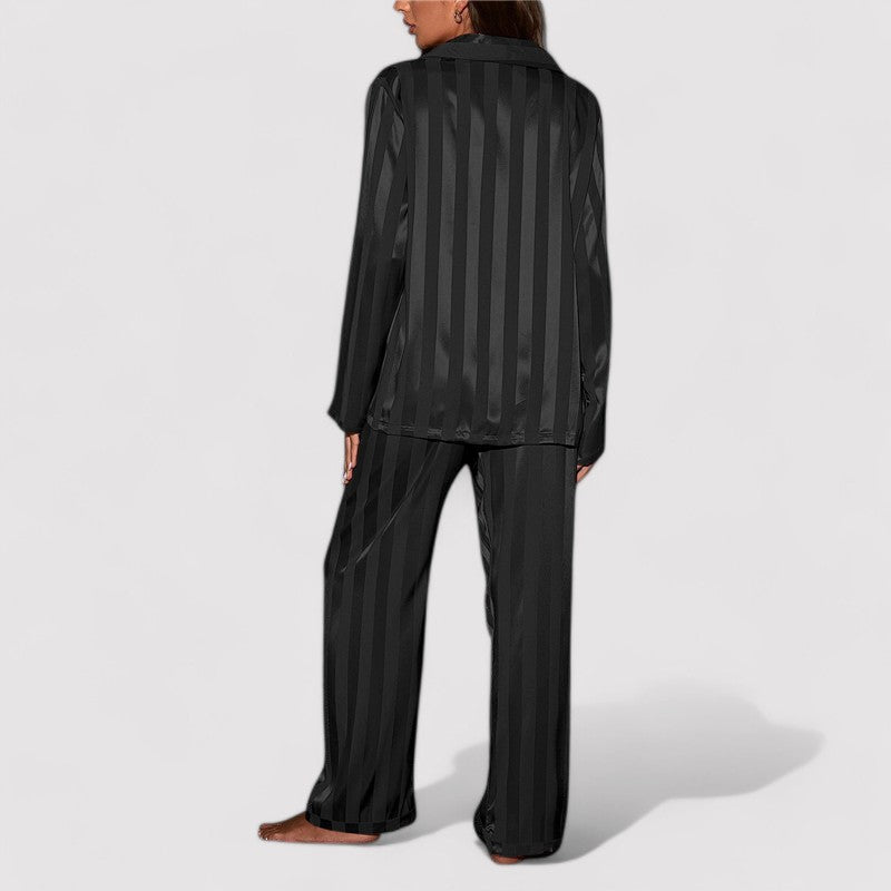 Carmen Set | Women's Stylish Striped Silk Pajamas