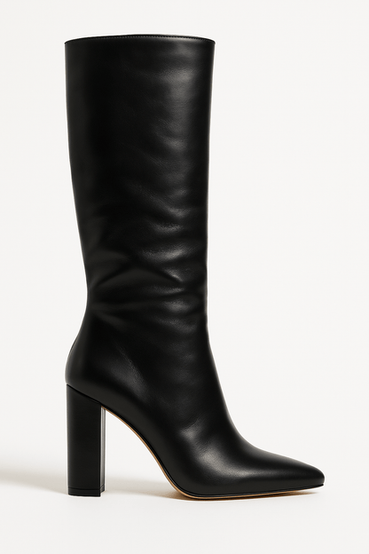Isla  Fitted Knee-High Boots | High Heel Pointed Toe Boots
