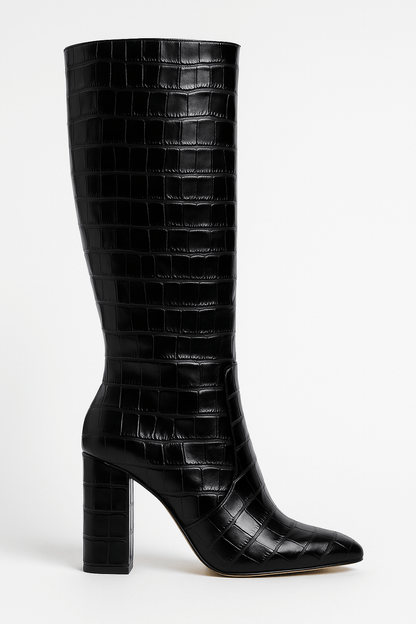 Isla  Fitted Knee-High Boots | High Heel Pointed Toe Boots