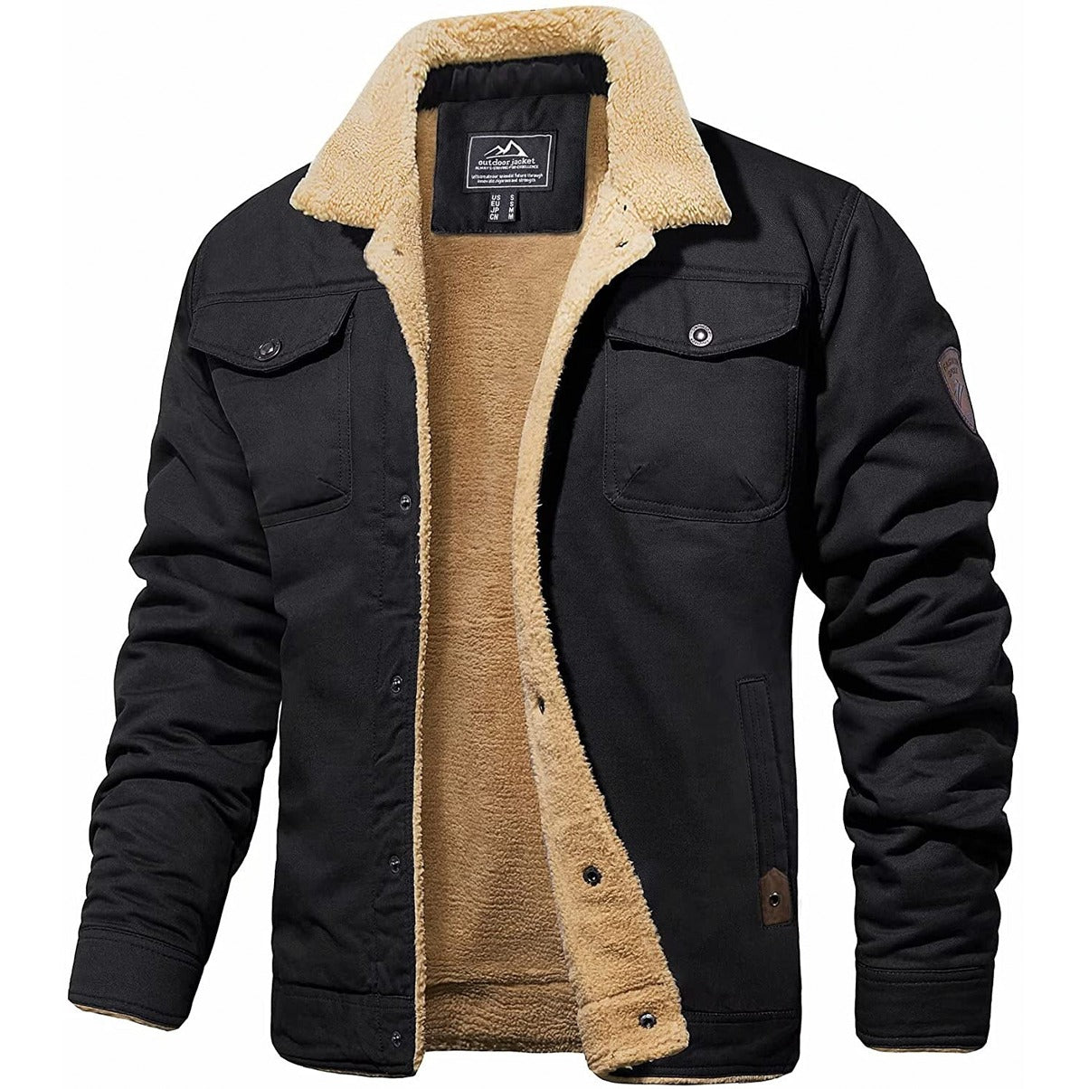 Freddie Sherpa Lined Outdoor Jacket | Collared Button Front Jacket