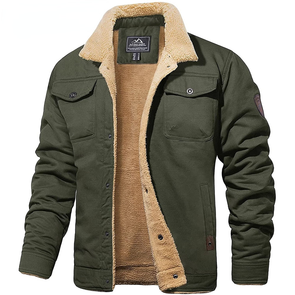 Freddie Sherpa Lined Outdoor Jacket | Collared Button Front Jacket