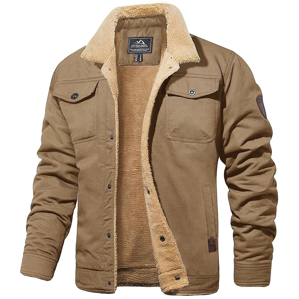 Freddie Sherpa Lined Outdoor Jacket | Collared Button Front Jacket