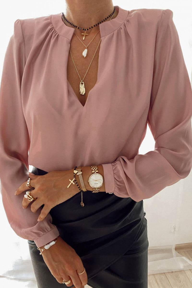 Dannika Blouse | Long Sleeve V-Neck Blouse