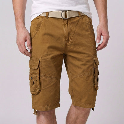 Theodore Relaxed Fit Cargo Shorts | Cargo Pockets Belted Cargo Shorts