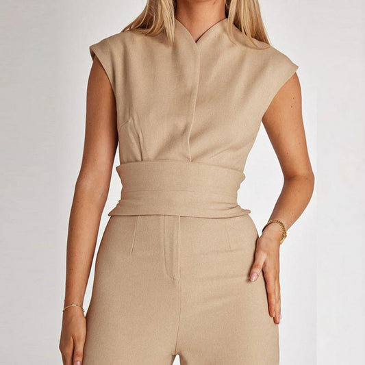 Denise Jumpsuit | Elegant Sleeveless Wrap Jumpsuit