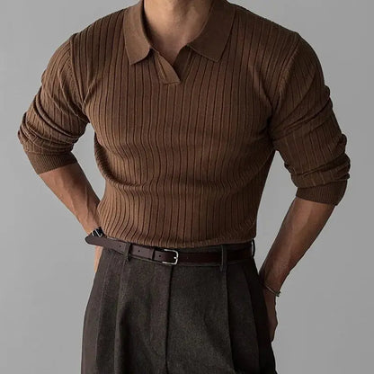 Diego Shirt | Men's Long Sleeve Knitted Polo