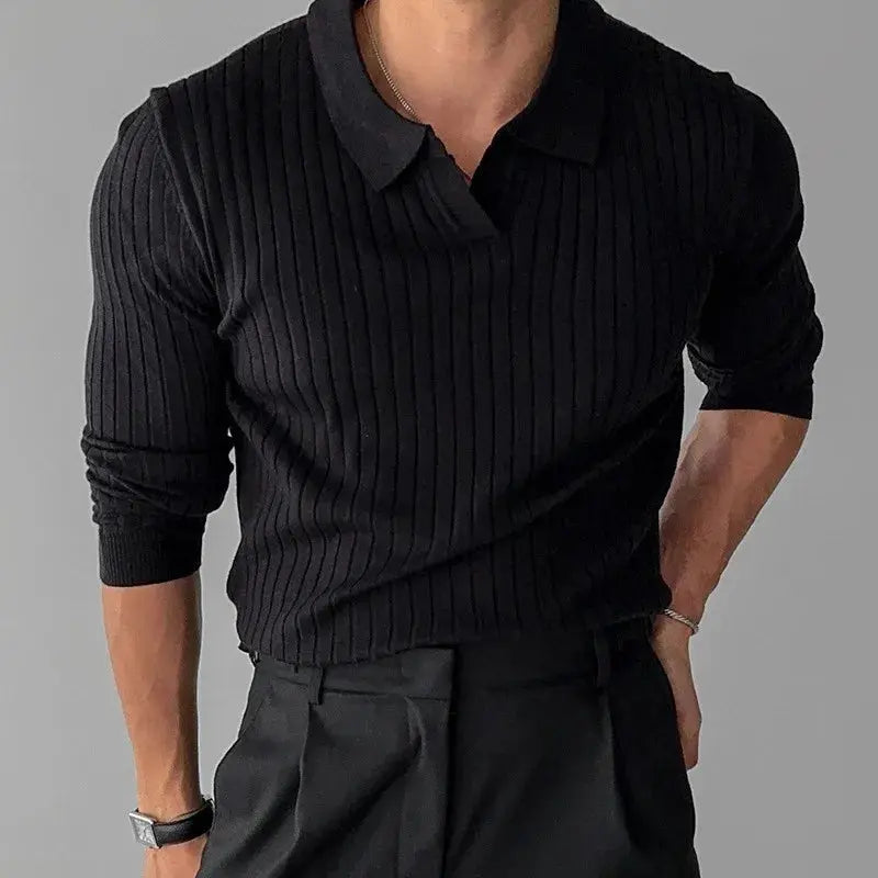 Diego Shirt | Men's Long Sleeve Knitted Polo