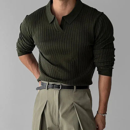 Diego Shirt | Men's Long Sleeve Knitted Polo