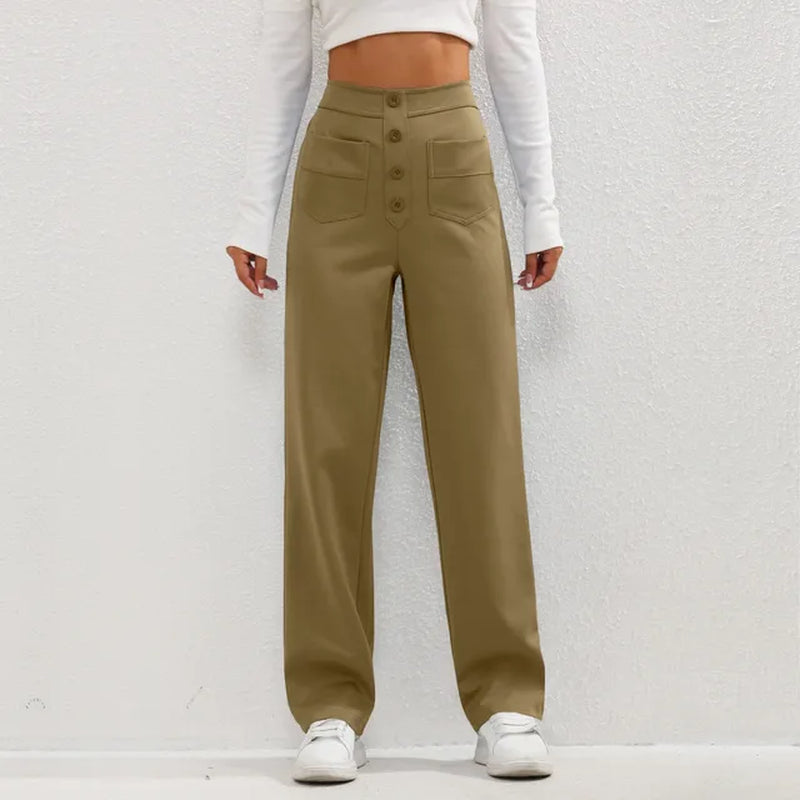 Elvira Pants | High-Waisted Wide-Leg Stretch Pants