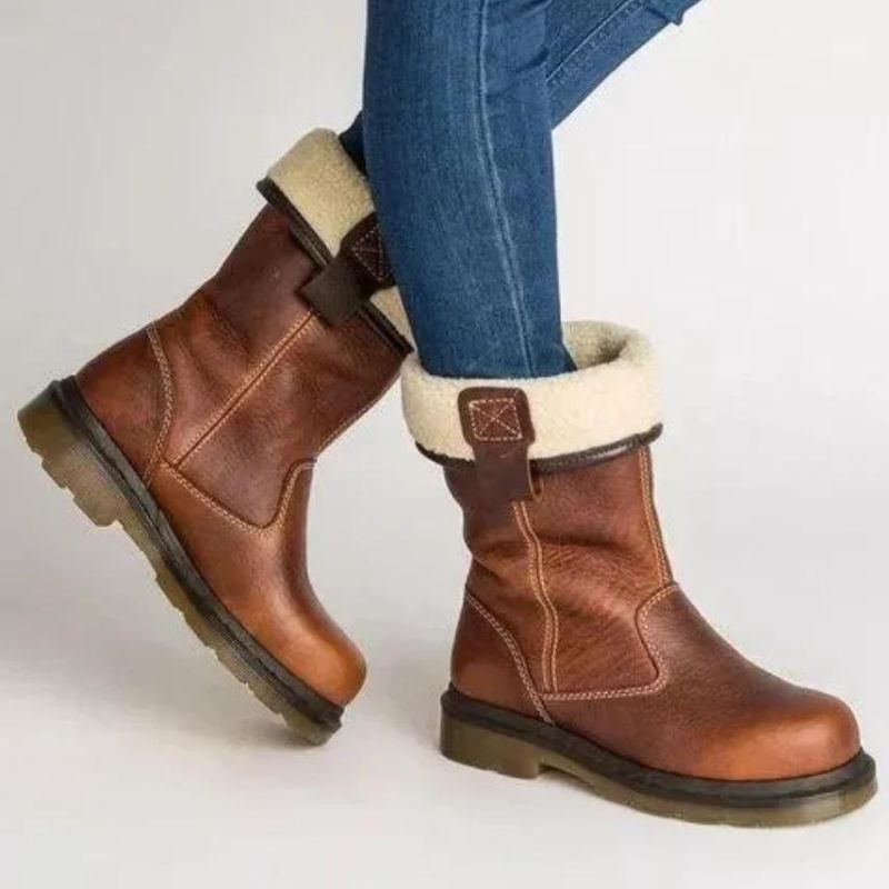 Sienna Ankle-Length Winter Boots | Fleece Lined Strap Detail Winter Boots