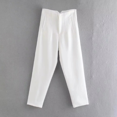 Eryma Pants | Elegant High-Waisted Tapered Trousers