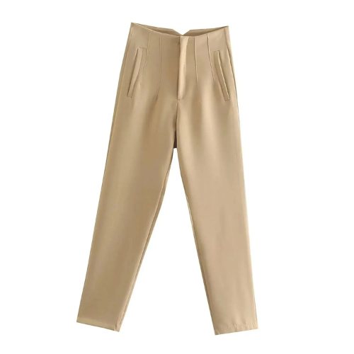 Eryma Pants | Elegant High-Waisted Tapered Trousers