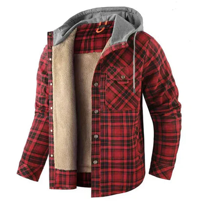 Ewan Shirt Jacket | Men’s Plaid Hooded Shirt Jacket