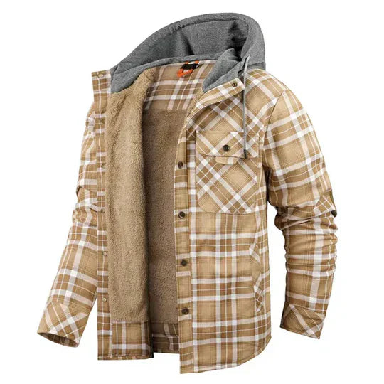 Ewan Shirt Jacket | Men’s Plaid Hooded Shirt Jacket