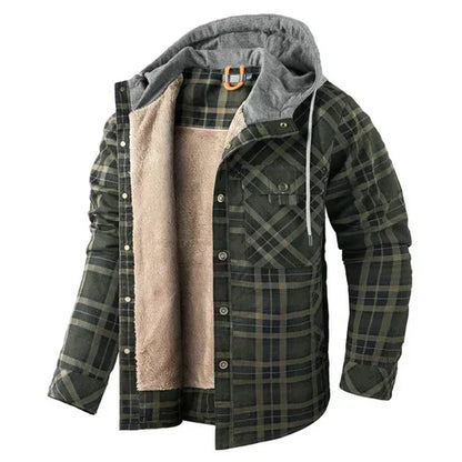 Ewan Shirt Jacket | Men’s Plaid Hooded Shirt Jacket