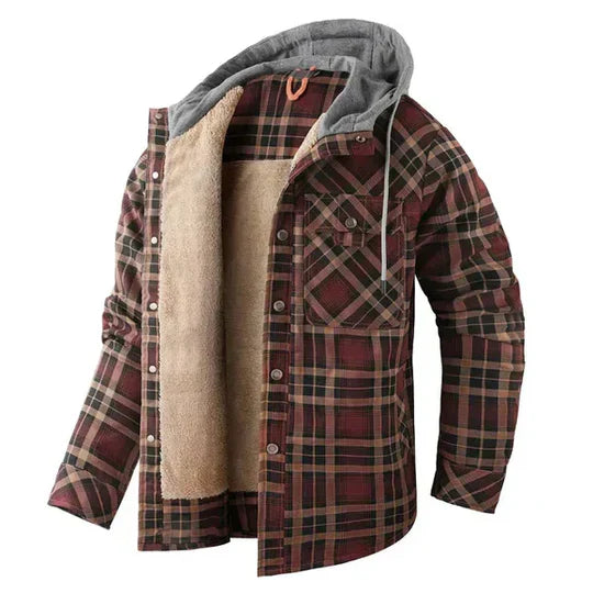 Ewan Shirt Jacket | Men’s Plaid Hooded Shirt Jacket