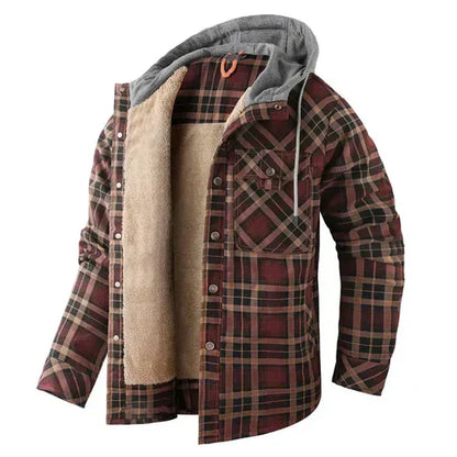 Ewan Shirt Jacket | Men’s Plaid Hooded Shirt Jacket