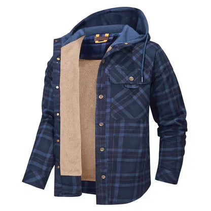 Ewan Shirt Jacket | Men’s Plaid Hooded Shirt Jacket