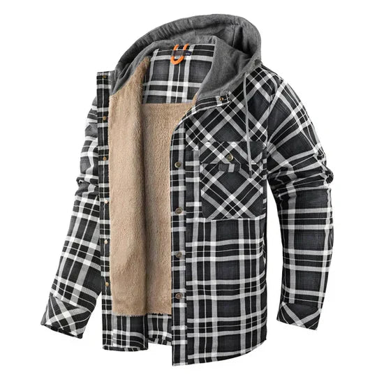 Ewan Shirt Jacket | Men’s Plaid Hooded Shirt Jacket