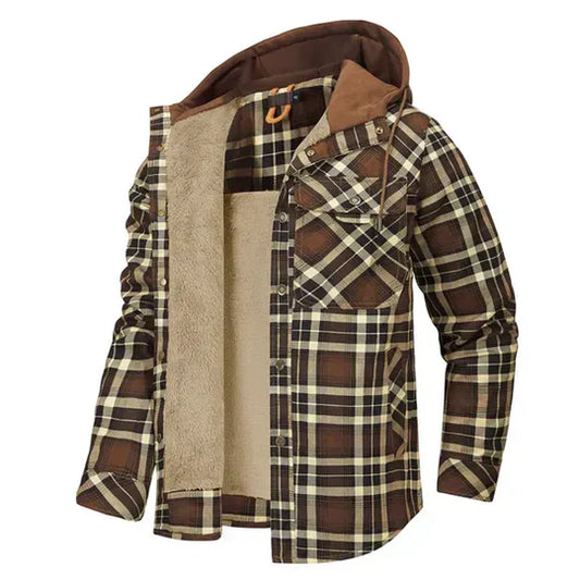 Ewan Shirt Jacket | Men’s Plaid Hooded Shirt Jacket