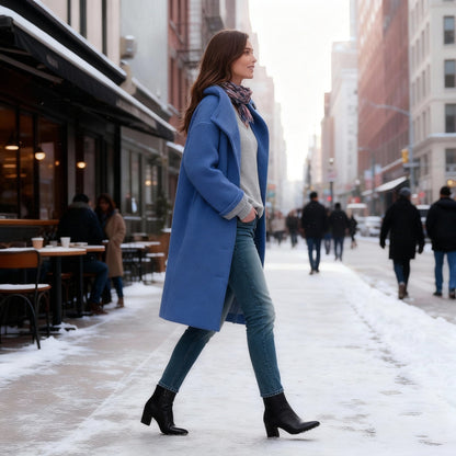 Amelia Hooded Coat | Relaxed Fit Button Front Winter Coat
