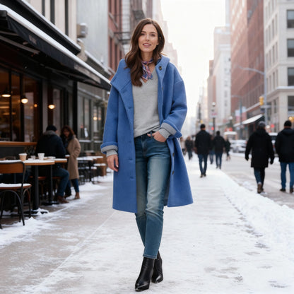 Amelia Hooded Coat | Relaxed Fit Button Front Winter Coat