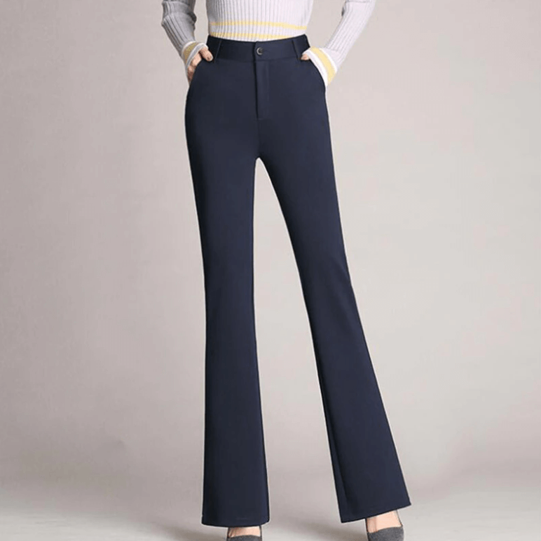 Fiza Pants | Slim High-Waisted Flared Trousers